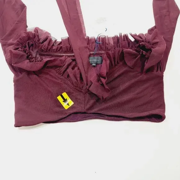 MAJORELLE Monique Crop Top in Plum Purple Large - Picture 10 of 11